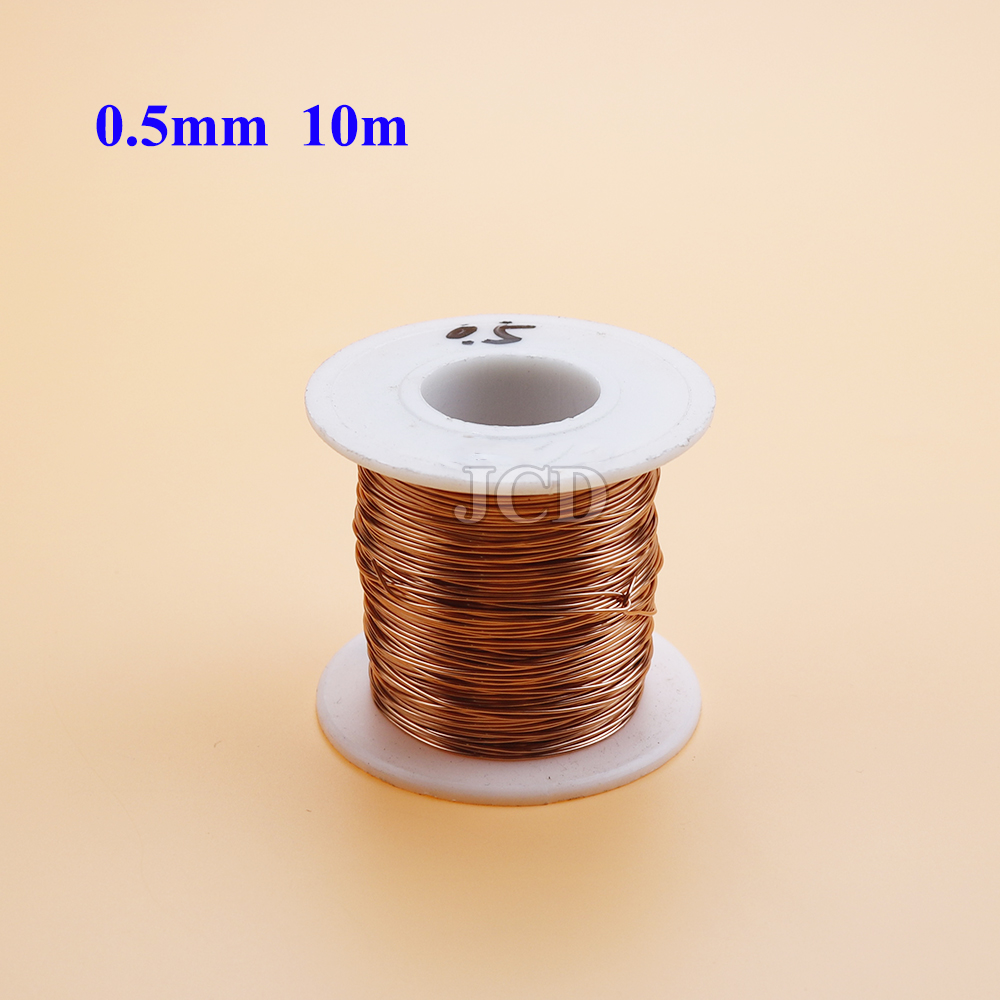 10m/50m/100m enameled copper wire enameled wire electromagnetic coil winding wire manufacturing electromagnet copper wire: Yellow