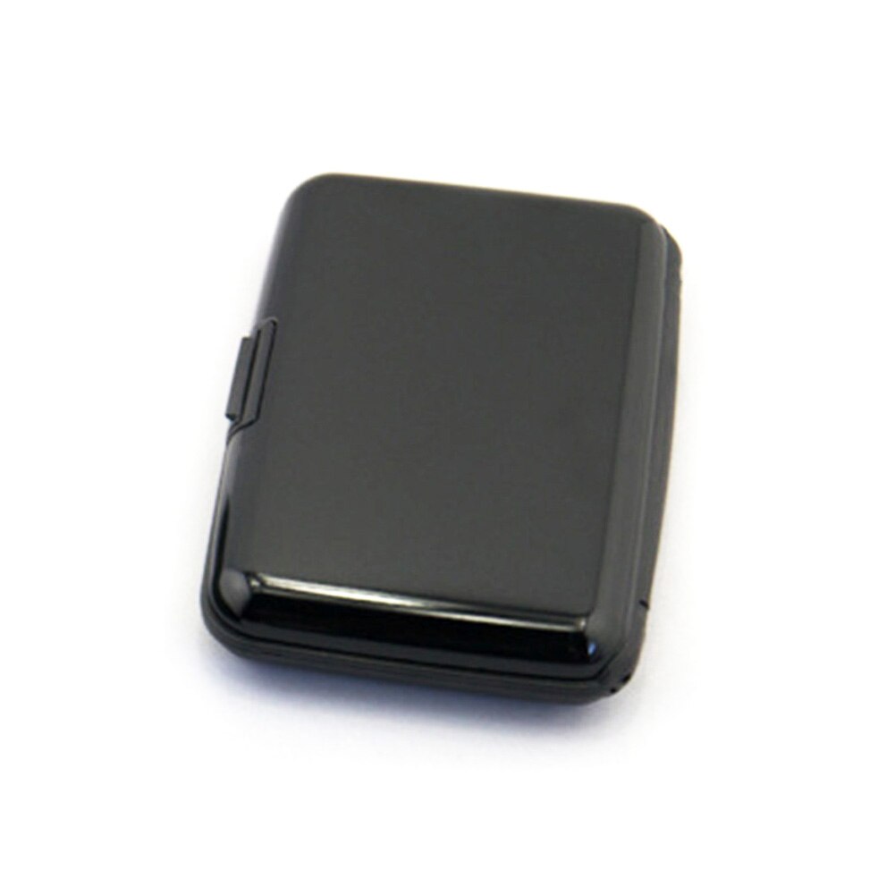 1pcs Aluminum Metal Waterproof Box Case Business ID Credit Card Holder Wallet: Black