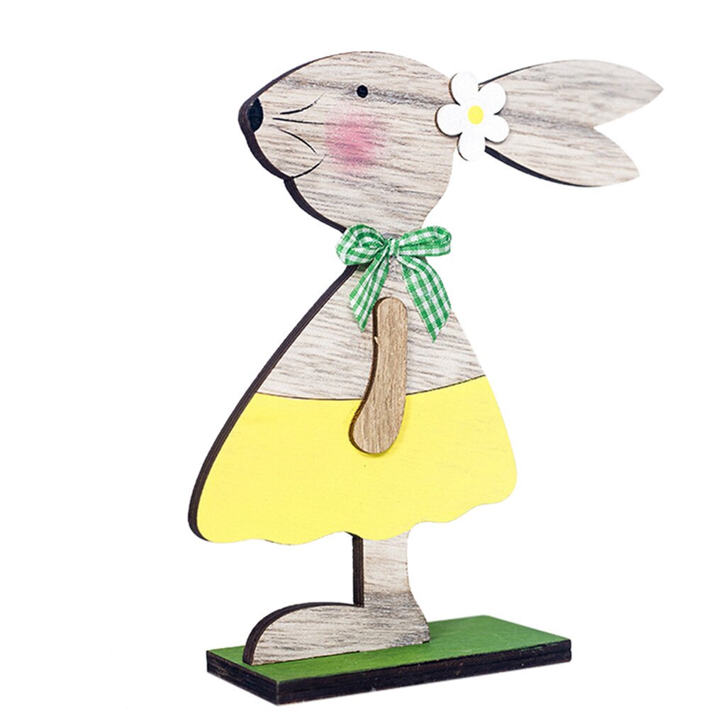 Pasen Konijn Houten Hanger Bunny Opknoping Ambachten Pasen Decoratie Thuis Diy Pasen Party Decor # J20: Yellow