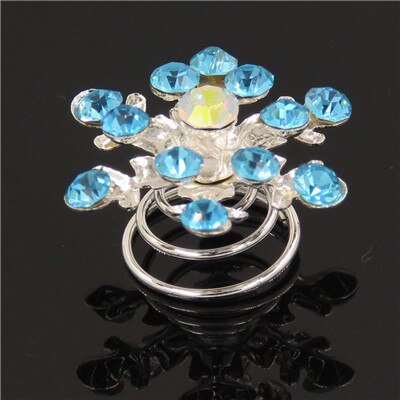 Furling Girl 6 PCS Bridal Wedding Hair Accessories Crystal Snowflake Hair Clip Women Flower Rhinestone Screw Clip Hairpin: Default Title