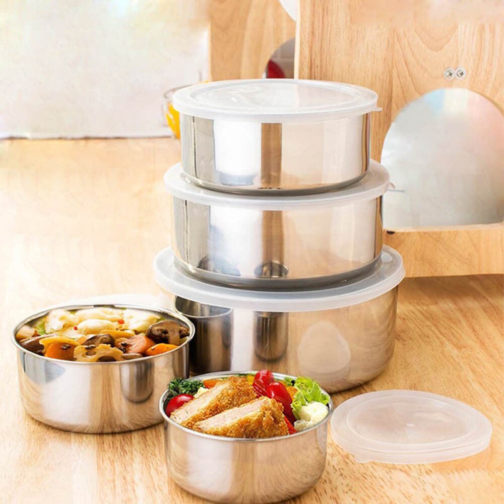 5 Pcs Lunchbox Roestvrijstalen Huis Keuken Voedsel Container Opslag Mengkom Set Bento Box Контейнер Для Еды