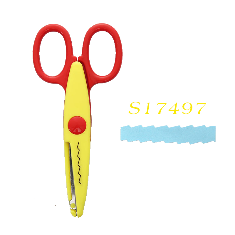 Mr.paper 6 Stijlen Minimalistische Kant Schaar Golvend Patroon Kleine Ronde Kop Kinderen Speciale Student Art Tool Briefpapier Schaar: Rood