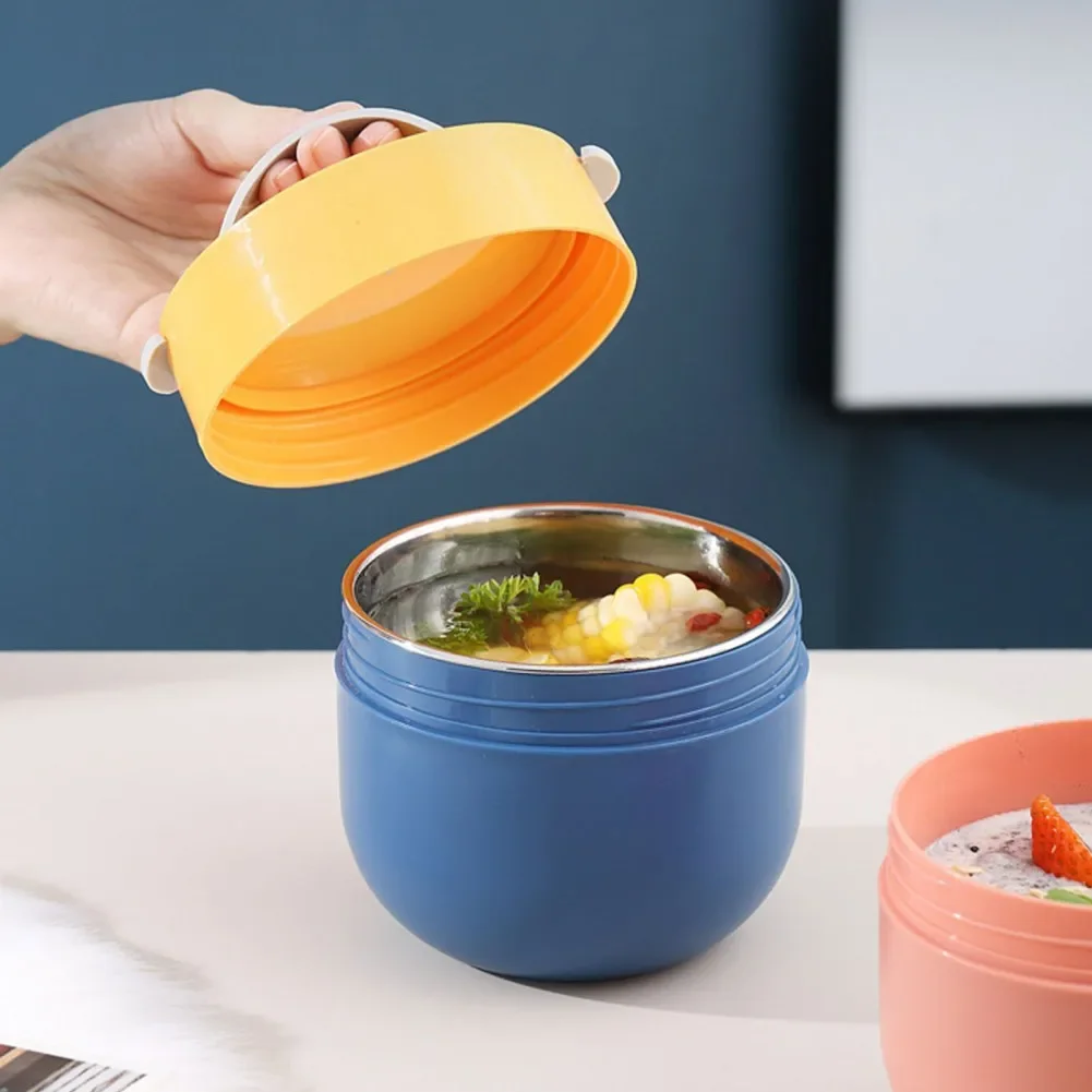 Bärbar soppkopp lunchlåda plast termosmugg matbehållare termoskopp vakuum bentobox med sked för barn