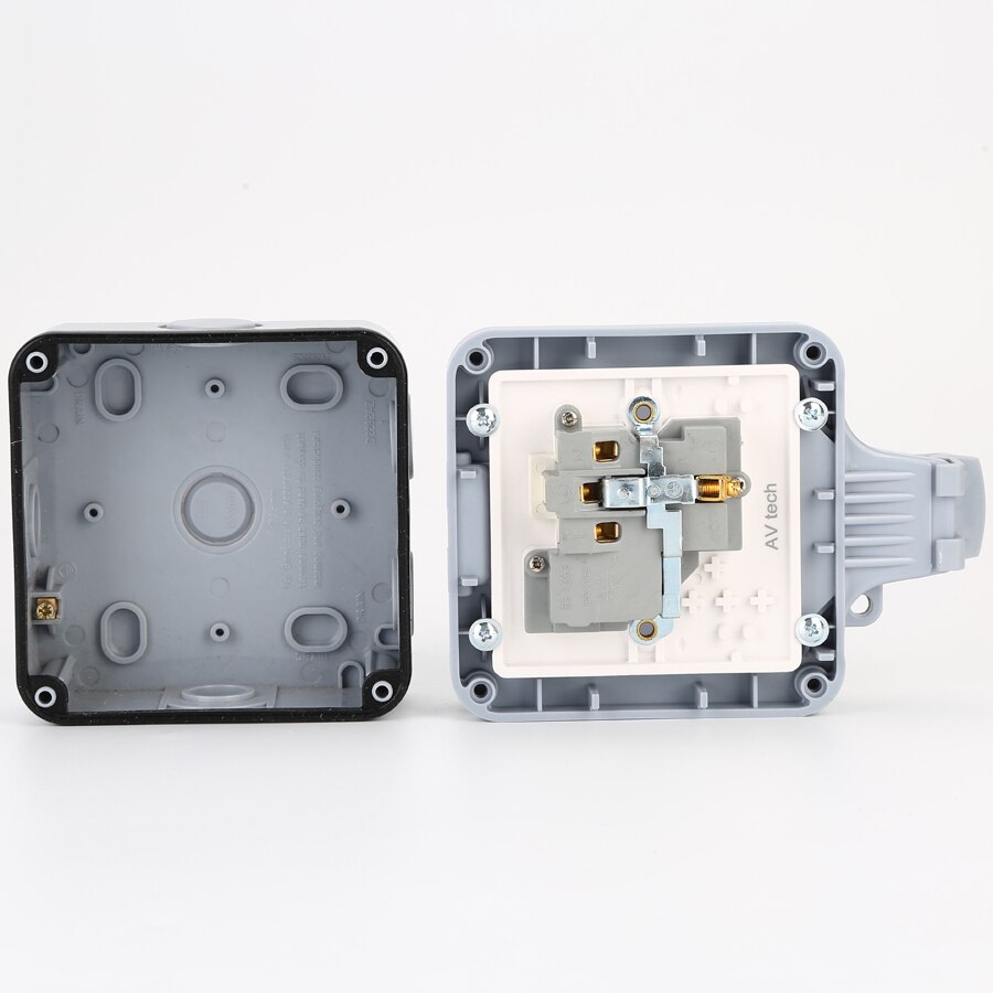 Electrical Powes Wall Socket Waterproof Outdoor 13Amp Storm Switched 1 Gang UK IP66 Outside Use Masterplug Double Outlets