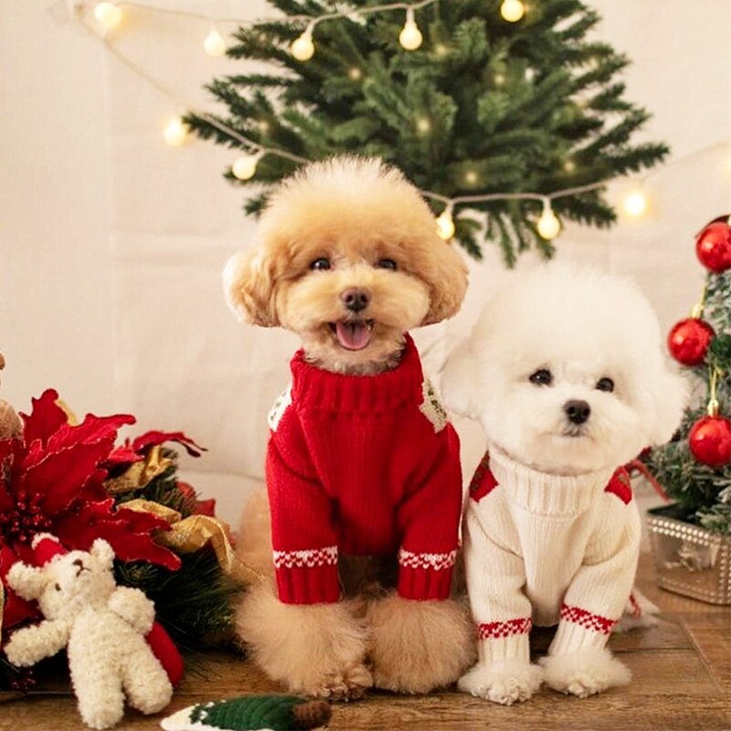 Maglione per cani di natale per animali domestici inverno simpatici cani vestiti per cuccioli cani di piccola taglia media gatti cappotti chihuahua caldo vestito di capodanno Perro