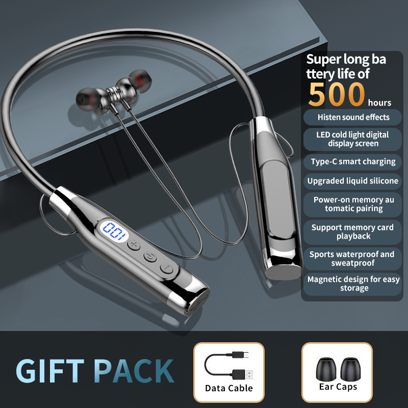 Bluetooth-Kopfhörer, kabellose Kopfhörer, magnetisch, Sport-Nackenbügel, um den Hals hängende TWS-Ohrhörer, kabelloses Bluetooth-Headset mit Mikrofon: YELLOW