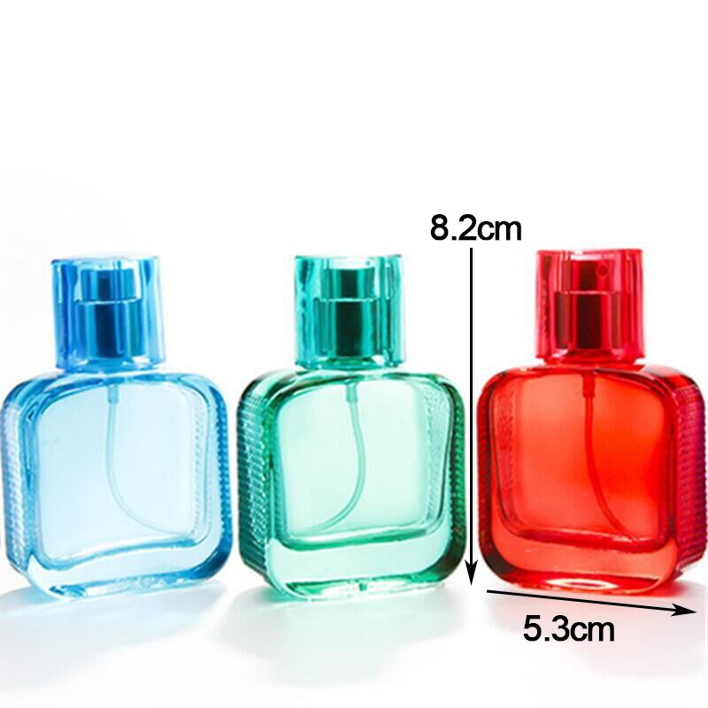 Mub-30Ml Gekleurde Dikke Glazen Navulbare Parfumfles Verstuiver Metal Sproeier Pomp Lege Container Parfum Flessen Met Spray