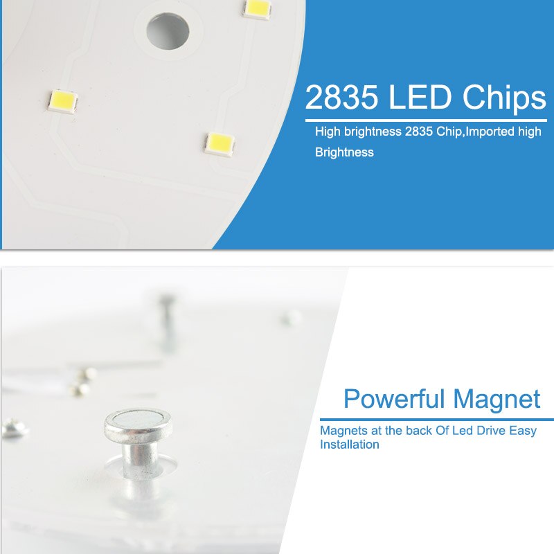 Módulo LED, lámpara de techo, minimódulo, reemplazo de accesorio, fuente magnética, Bombilla de placa de luz de larga vida, 220V, 12W, 18W, 24W