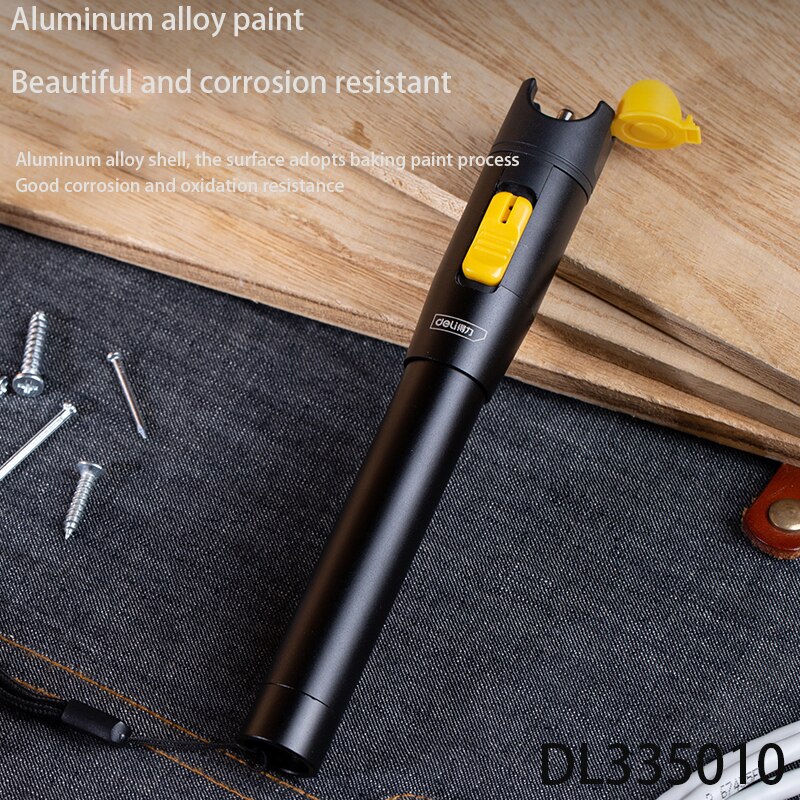 Deli DL335010 Optical Fiber Test Pen 10KM Detection Distance Rated Voltage 3V Power Greater Than 10mw Output Wavelength 650nm: Default Title