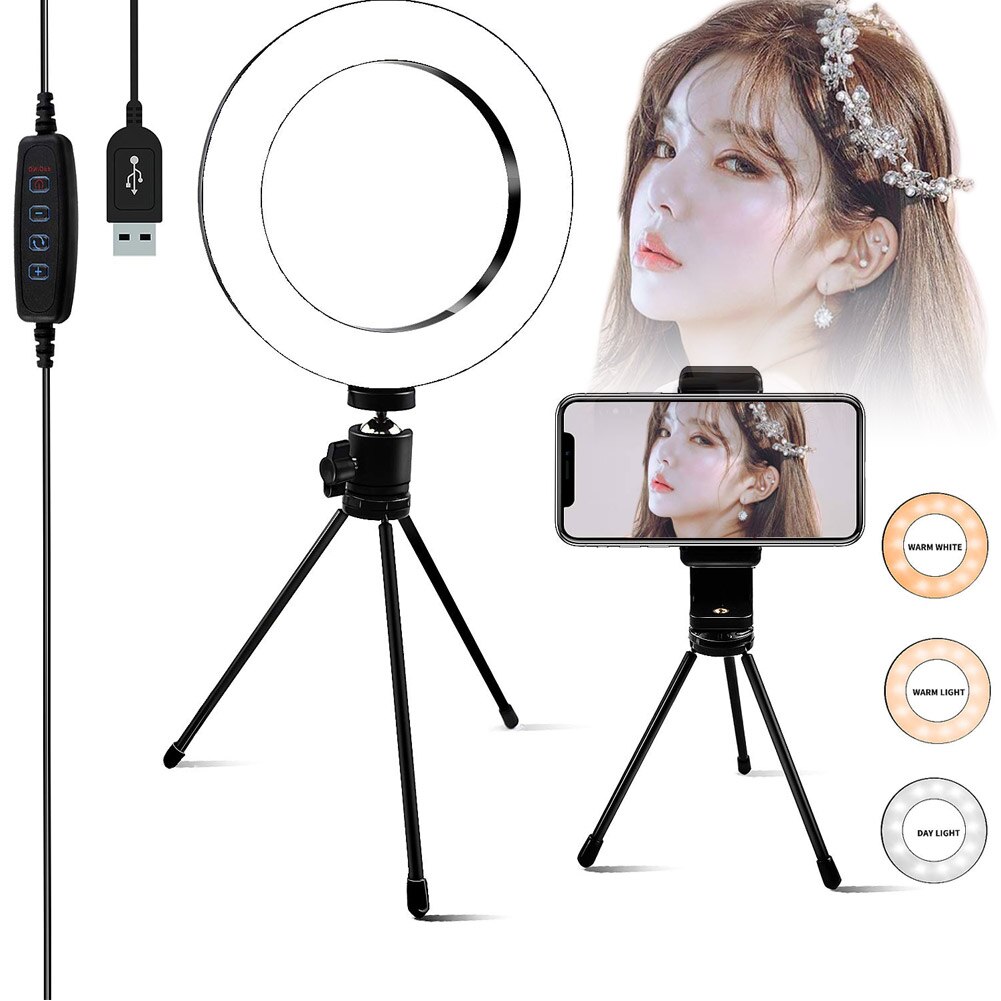 Ring Licht Met Telefoon Houder Statief Dimbare Selfie Licht Voor Fotografie Make-Up: Default Title