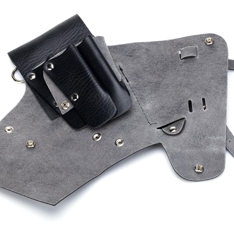 Cartuchera para guardar tijeras de peluquero de cuero PU, funda cartuchera para peluquero o salón, bolsa de peluquería, herramientas de estilismo con correa