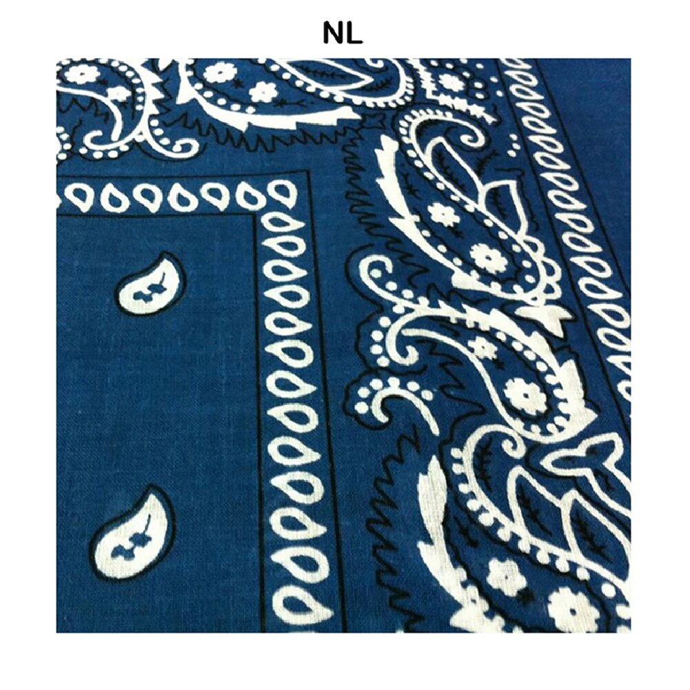 Hiphop katoenen bandana vierkante sjaal 55cm*55cm zwarte rode paisley hoofdband bedrukt voor dames/heren/jongens/meisjes kledingaccessoires: Denimblauw