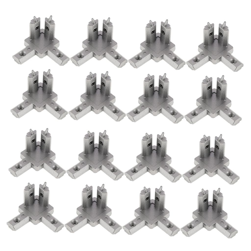 16pcs Aluminum Profile Series T-slot 3-way 90 Deg Corner Connector