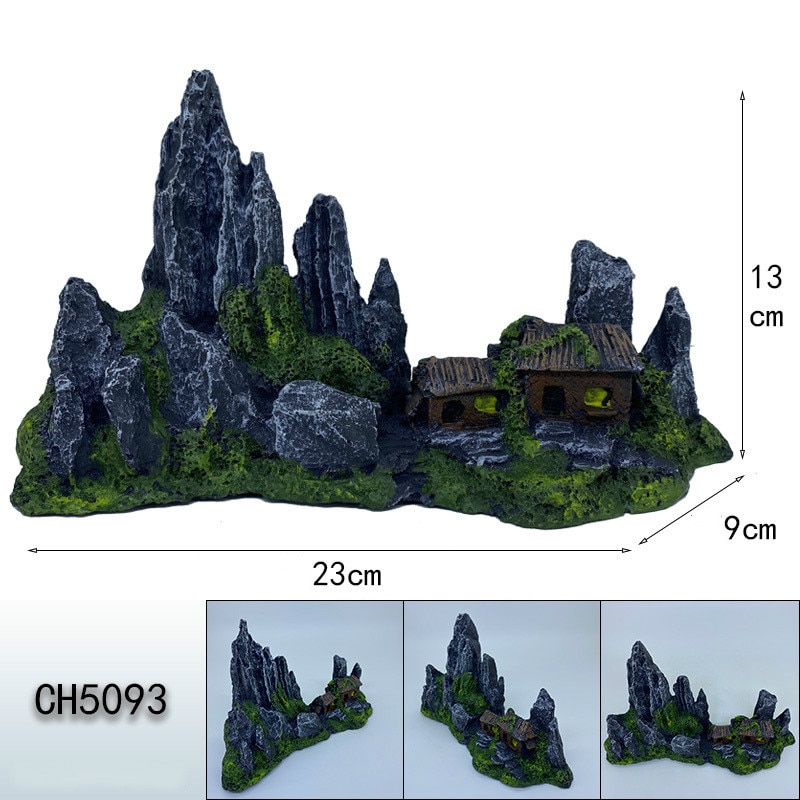 Rocas decorativas artificiales para acuario, paisajismo del tanque de peces, accesorios para acuascape, cueva de reptiles, camarones, ornamento de cueva escondite de piedra
