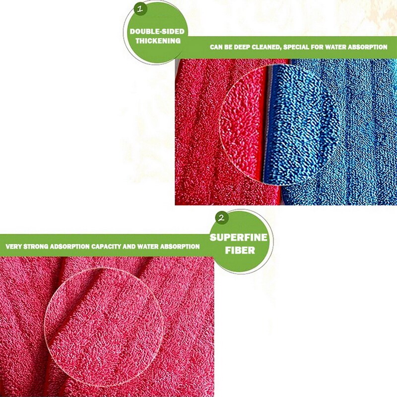 Remplacement de la tête de balai à franges lavable en microfibre pour le nettoyage de la poussière et du sol