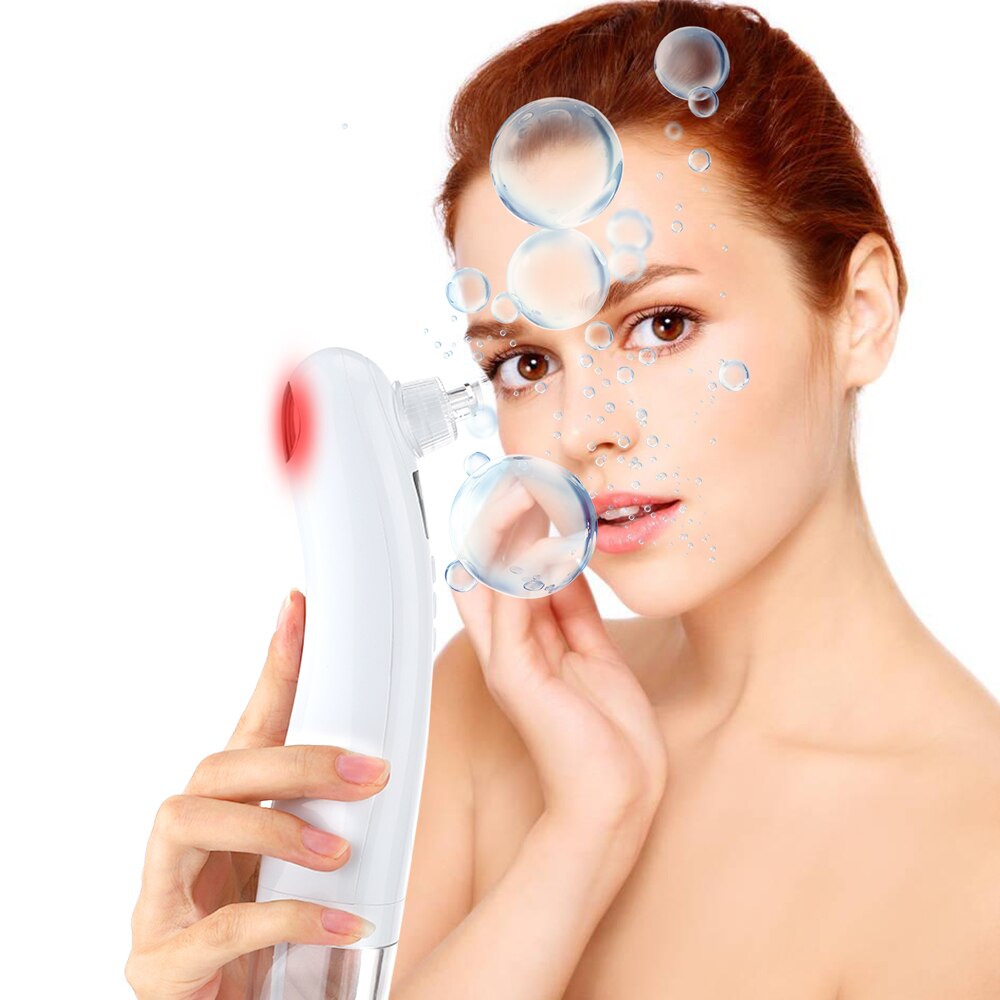 Electric Blackhead Remover Small Bubble Heated Facial Pores Clean USB Rechargeable Pore Vacuum Cleaner Pore Acne Pimple Remover