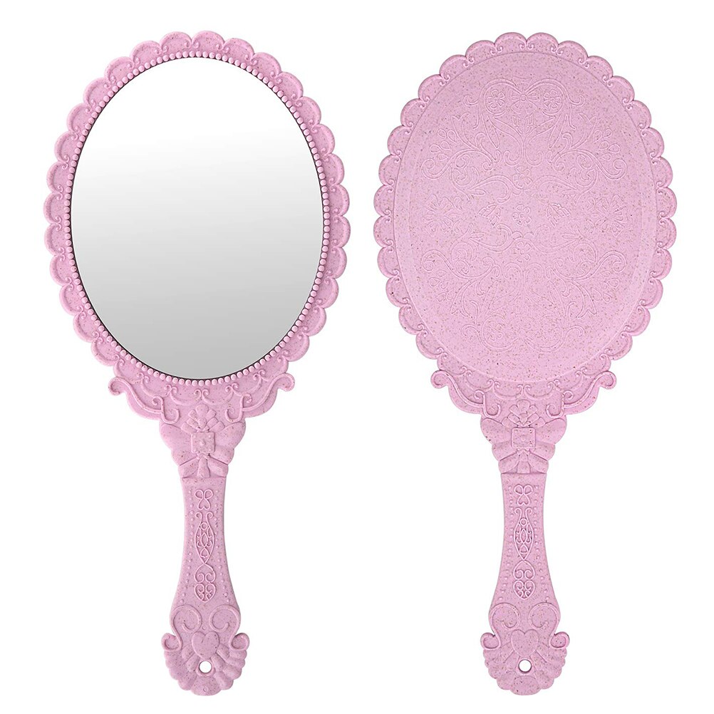 2pcs Handheld Makeup Mirrors Retro Pattern Mirrors Portable Cosmetic Mirror Mirror for Girls: Default Title