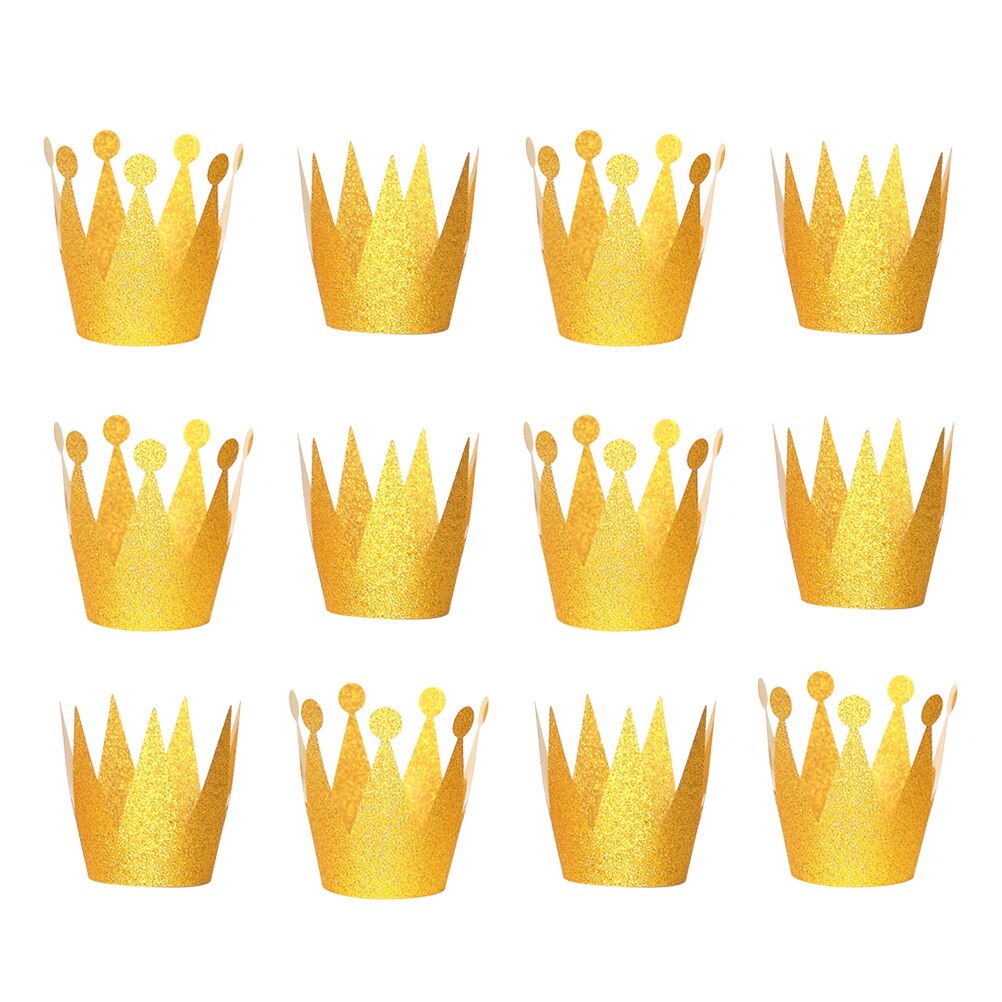 6Pcs Birthday Crown Hats Delicate Glitter Chic Exquisite Crown Shape Hats Party Hats for Gathering Birthday