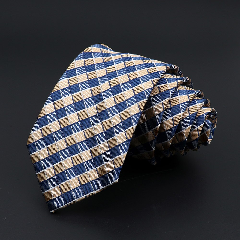 Cravatte scozzesi casuale da 7cm per uomo cravatta blu rossa attillata moda cravatta a strisce in poliestere attività commerciale camicia sottile accessori regalo Cravate: 16
