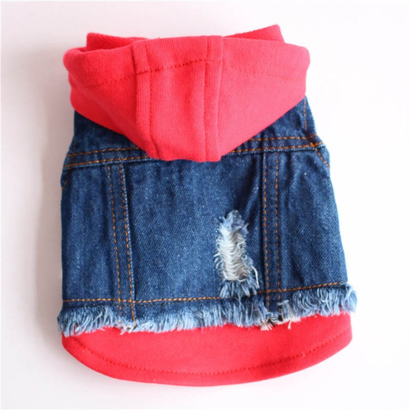 Product Pet Hoodie Jacket For Dog Jeans Spring Dog Clothes Denim T-shirt Puppy Dog Vest Cowboy Cat Coat 10E: L / GRAY