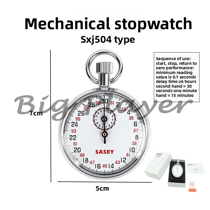 Mechanische stopklok jaren '60\30 seconden seconde horloge mechanisch fysiek sportchronograaf stopwatch mechanisch stopwatch