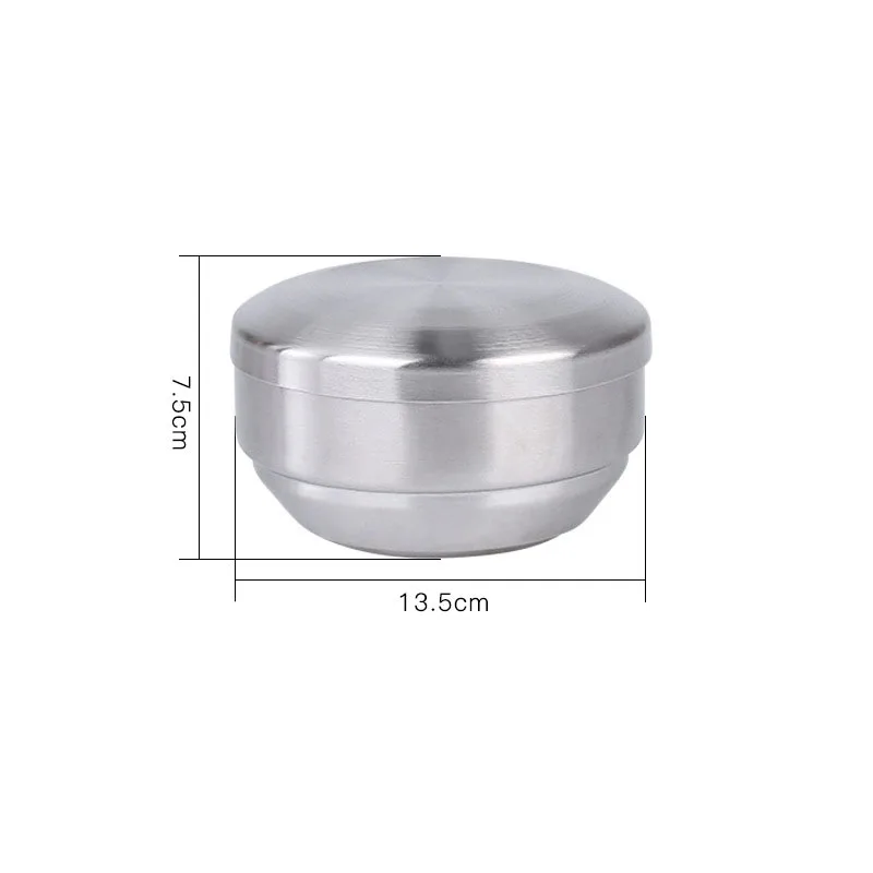 304 Stainless Steel Double Rice Bowl Soup Bowl Steamed Rice Bowl Anti-Scalding Child Small Bowl for Korean Cuisine: Yellow