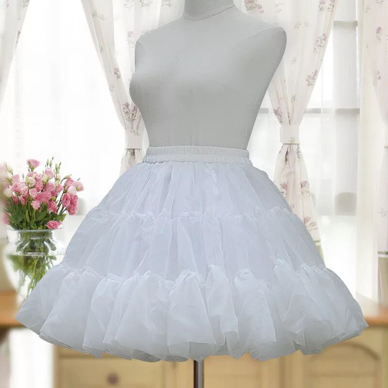 Katoen Organze Hoopless Hoepelrok Ruffle Onderrok Prinses Kostuum Meisjes Pluizige Rok Bouffant Lolita Petticoat Voor Vrouwen