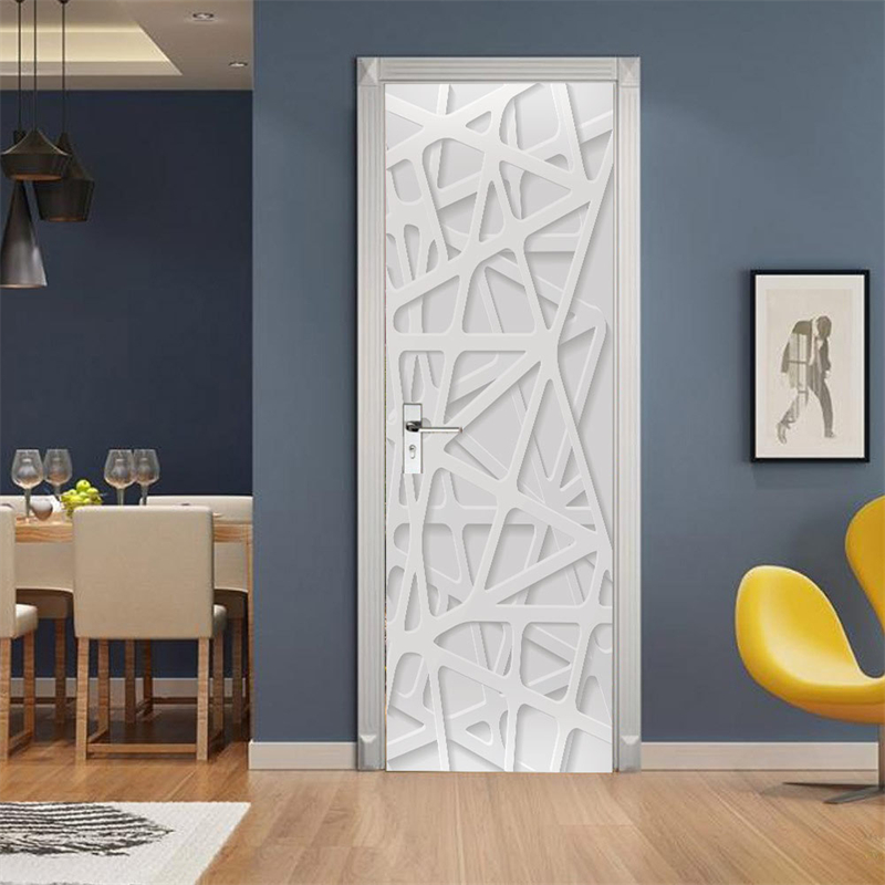 FYSWPJANG Pegatinas para puerta de casa decoración para el hogar revestimiento para puerta pegatina de pared Mural papel tapiz póster autoadhesivo PVC extraíble impermeable calcomanía para puerta