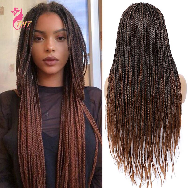 Long Straight Synthetic Box Braided Braids Wigs 26'' Synthetic Twist Braids Wigs For Afro Black Women: 1B-30