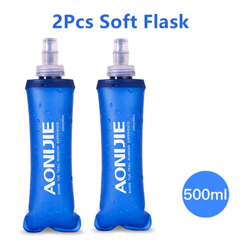 AONIJIE miękka kolba butelka wody pęcherza składane składane torby na wodę TPU darmowe bieganie plecak z systemem hydracyjnym saszetki na pas SD09/10 500ml: 2pcs 500ml SoftFlask