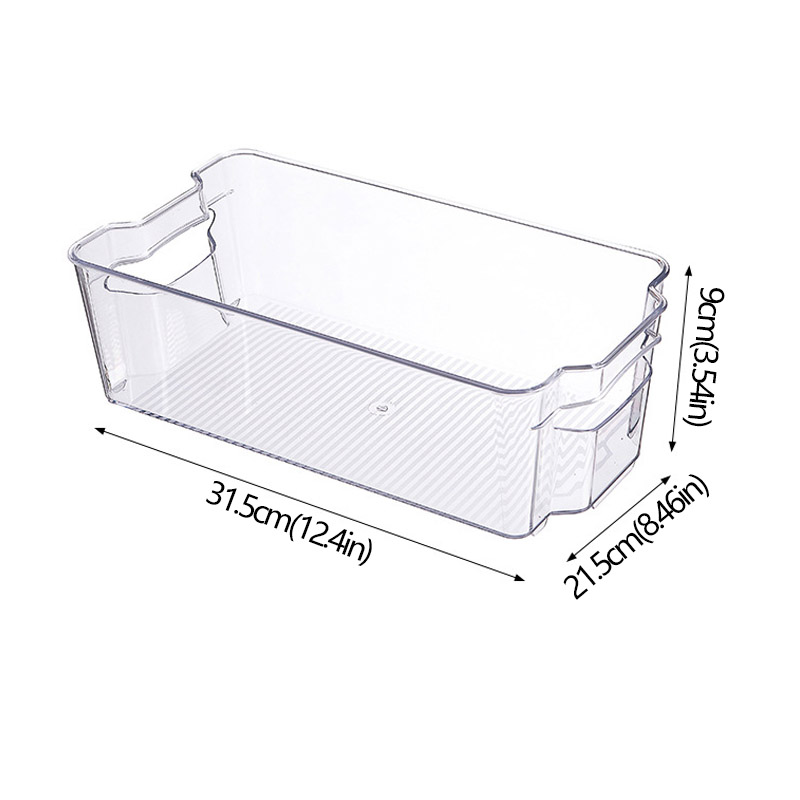 Kühlschrank-Organizer-Behälter, stapelbare Kühlschrank-Lebensmittel-Aufbewahrungsbox mit Griff, durchsichtiger Kunststoff, für Speisekammer, Gefrierschrank, Organizer-Werkzeug: YELLOW