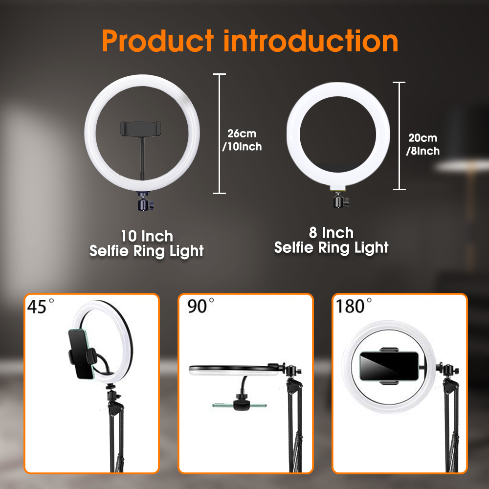 Mic Boom Desk Arm Stand with Phone Holder, Boom Suspension Stand Adapter Clip for Microphone Smartphone Tablet Ring Light