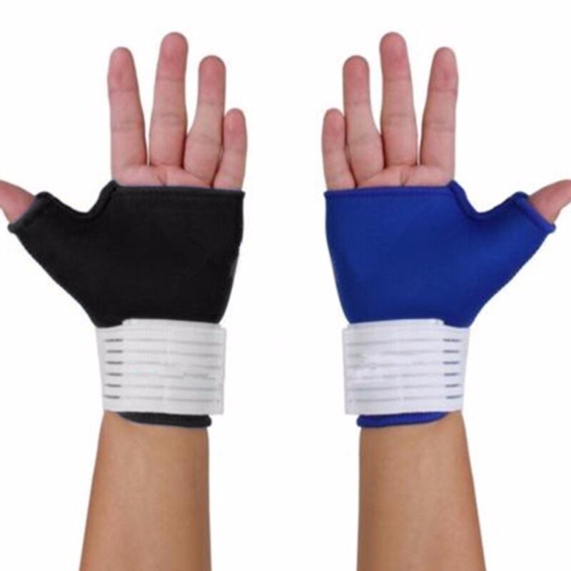 1 Paar Palm Pols Hand Ondersteuning Handschoen Sport Bandage Gym Half Vinger Duim Wrap Sport Veiligheid Elastische Polsband Brace