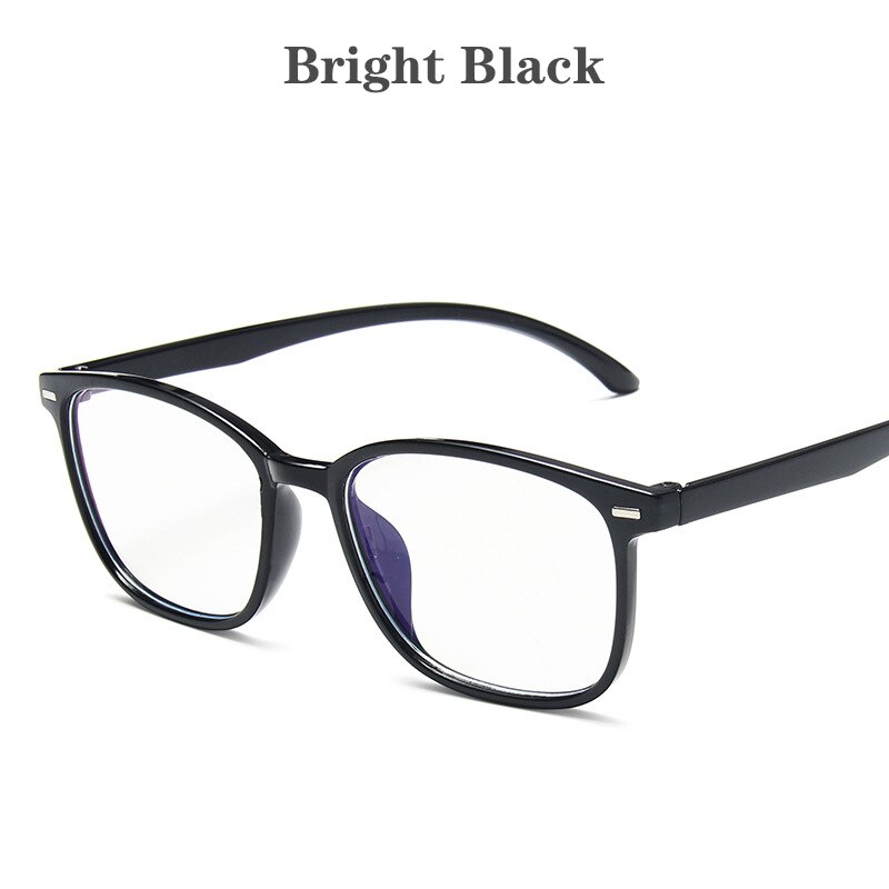 KOTTDO Square Plastic Glasses Frames Women Men Clear Transparent Computer Black Eyeglasses Frames Vintage Retro Optical Eyewear: bright black