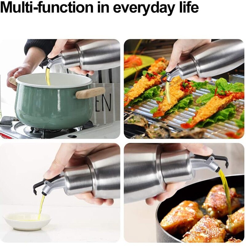 Olijfolie verstuiver, roestvrijstalen azijnfles, sausfles ,350ml olijfolie flessen, voor keuken, barbecue, enz.