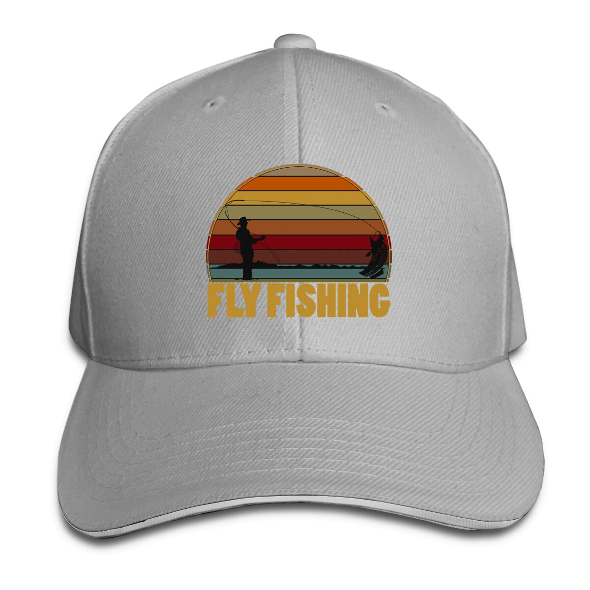 Flyfishing fisherman baseball cap mænd hætter farver kvinder sommer snapback fiskeri hætter: Grå