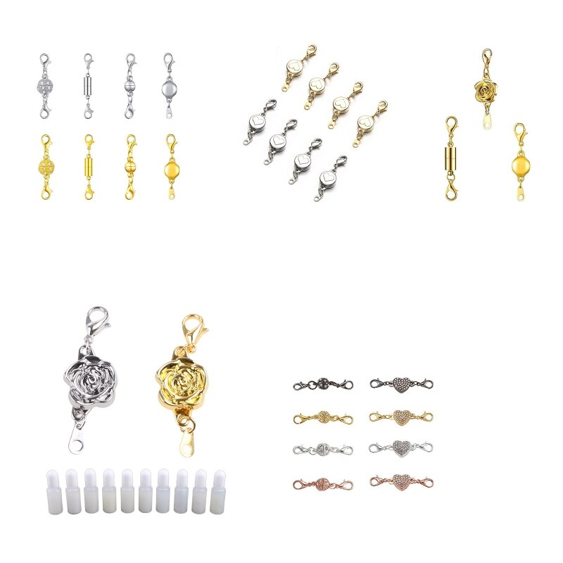 Various Shapes Magnetic Lobster Clasp Magnetic Jewelry Extension Chain Magnetic Jewelry Clasp Magnetic Lock Clasp M09 22