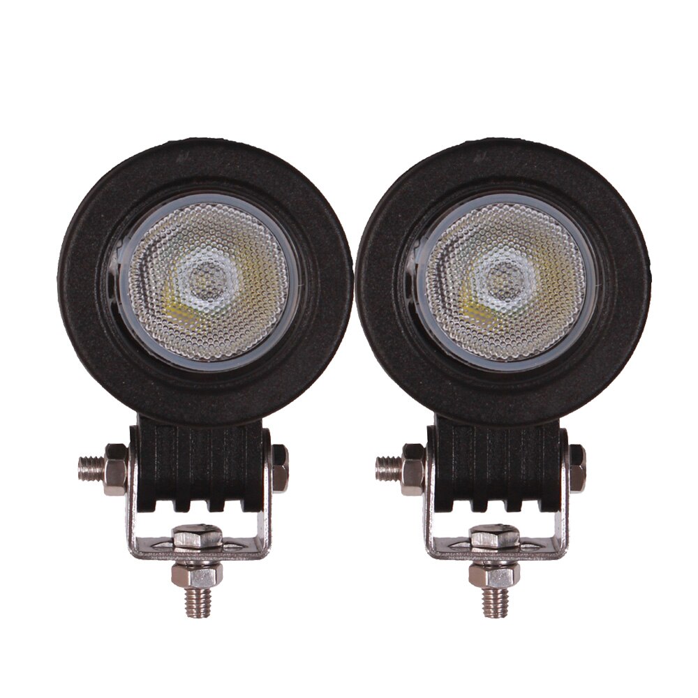 2 kpl 10w led työvalo moottoripyörä auto mönkijä maastoauto kuorma-auto vaunu asuntopyörä 12v 24v spot tulva ajo ajovalo lisäsumuvalo