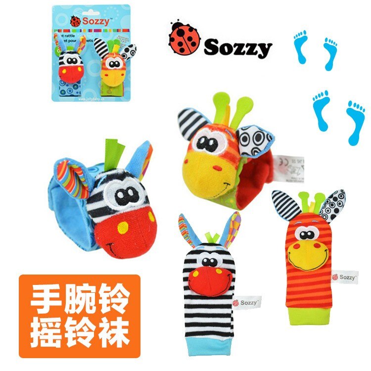 2 teile/satz Handgelenk Rassel Fuß Socken bunte Kleinkind Baby Entwicklungs Spielzeug 0 + monat Plüsch Neugeborenen Baby Rassel Weichen B0956