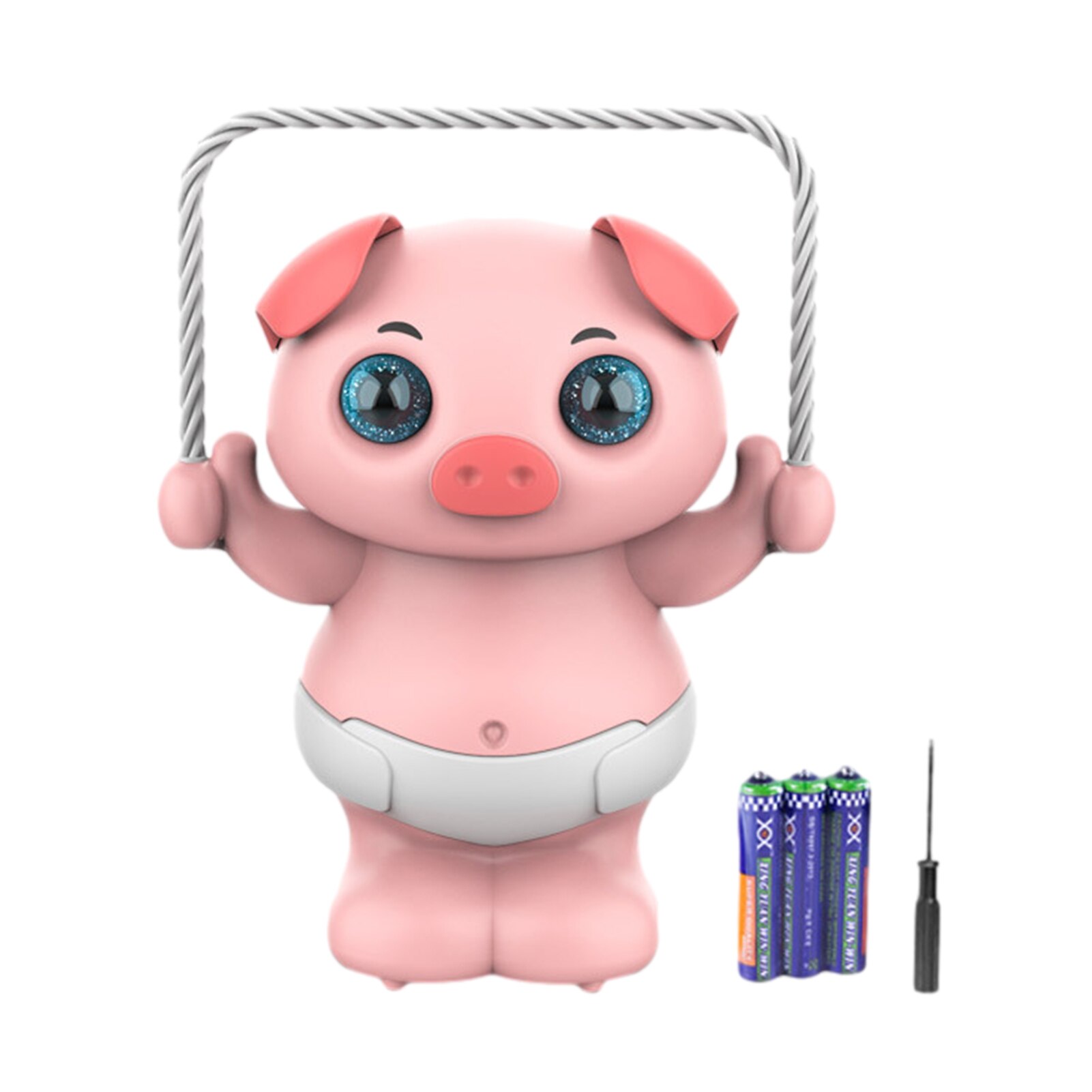 Cute Musical Skipping Rope Animal Toy With Lights And Sounds educational Voice Control Light Music For Kids Children: pig with screwdriver