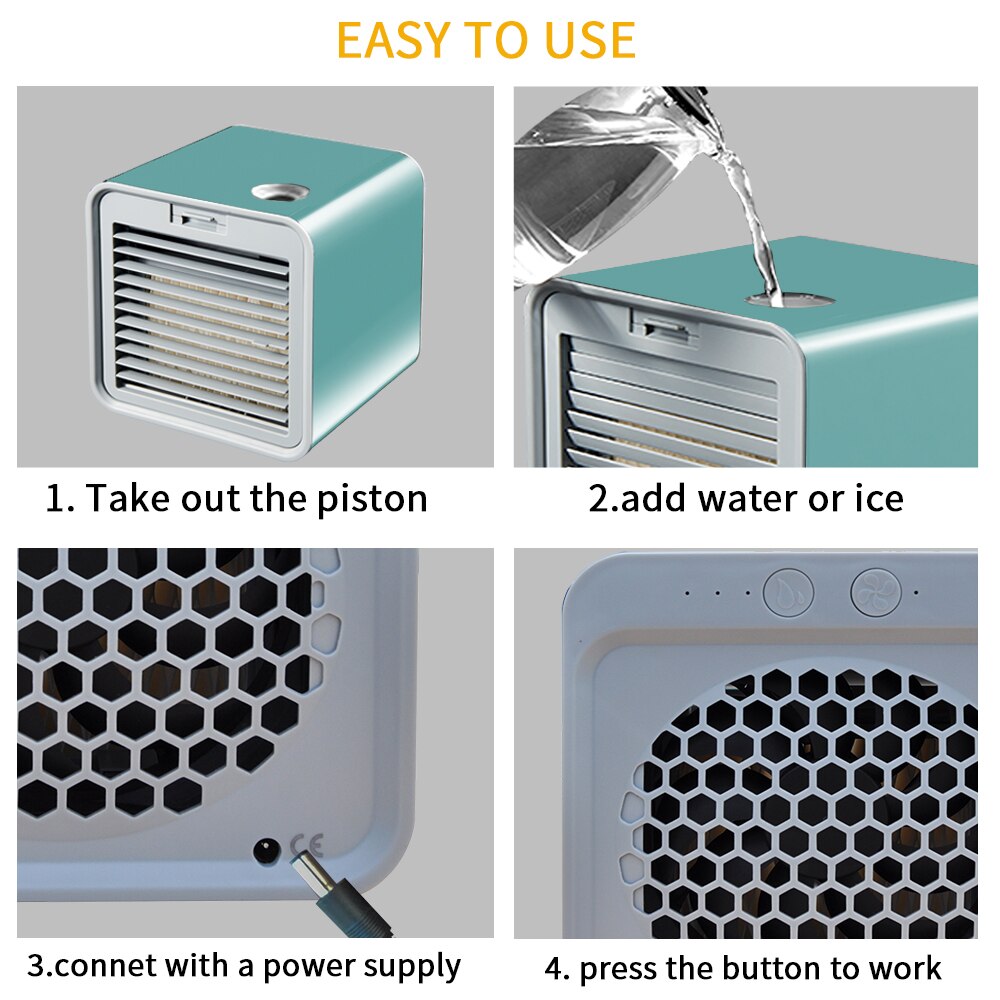Mini Portable Air Conditioner Humidifier Purifier Air Cooler Desktop USB Air Cooling Fan Device Office Home Air Conditioning