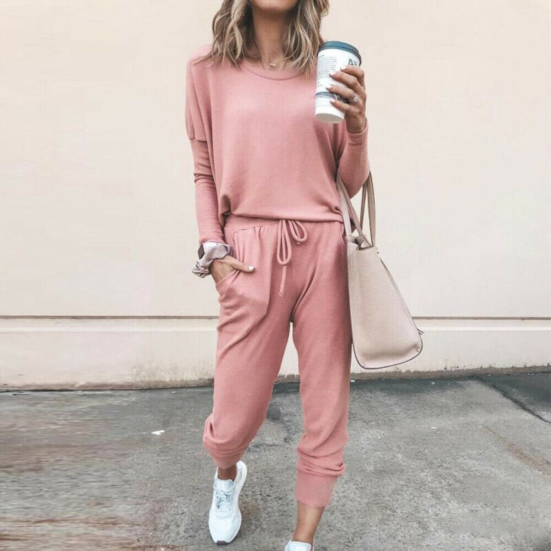 Costume de sport pull sweat à capuche Sweatshirt, 2 pièces pour femme, pantalon, taille élastique, survêtement, velours épais, , collection automne: S / 1