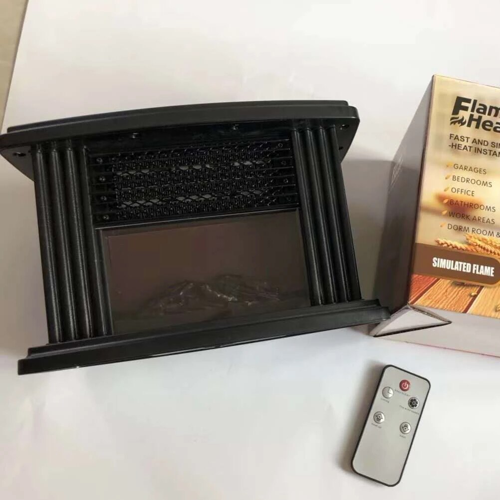 Warm Heater Mini Electric Fireplace Tabletop Portable Heater Space Heating Durable Room Heater with Remote Control Heater 난로