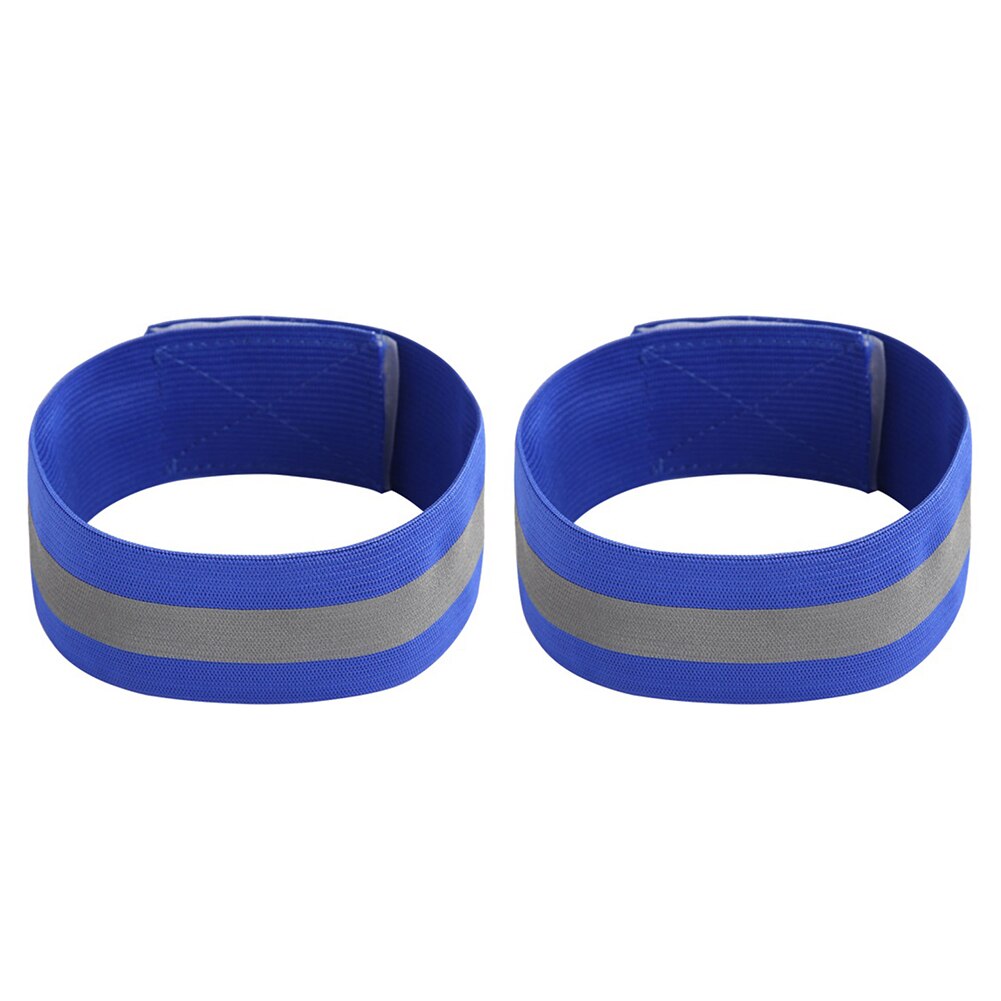 2 stuks reflecterende stoffen polsbandjes, enkelbandjes, fietsen, wandelen, reflecterende strips: Blauw