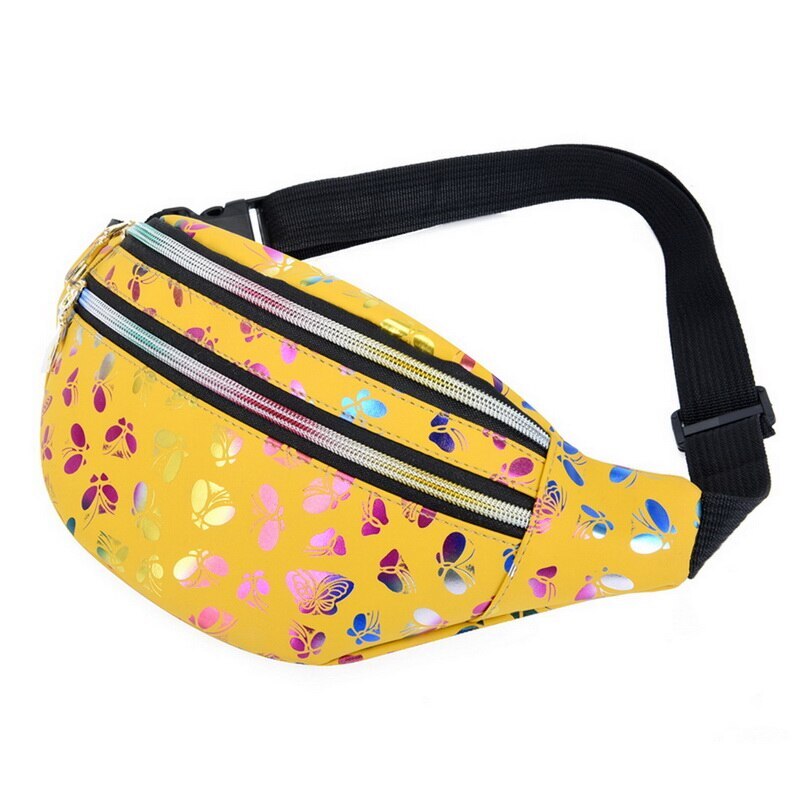 Riñonera estampada para mujer y niña, bolso de viaje con cinturón de dibujos animados, bolsa del teléfono móvil para Festival,: yellow1