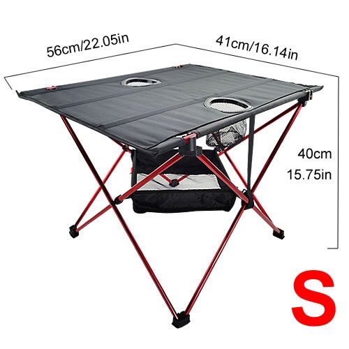 Lichtgewicht Draagbare Oxford Doek Waterdichte Opvouwbare Tafel Met Bekerhouders Voor Camping, Wandelen & Picknick: 03