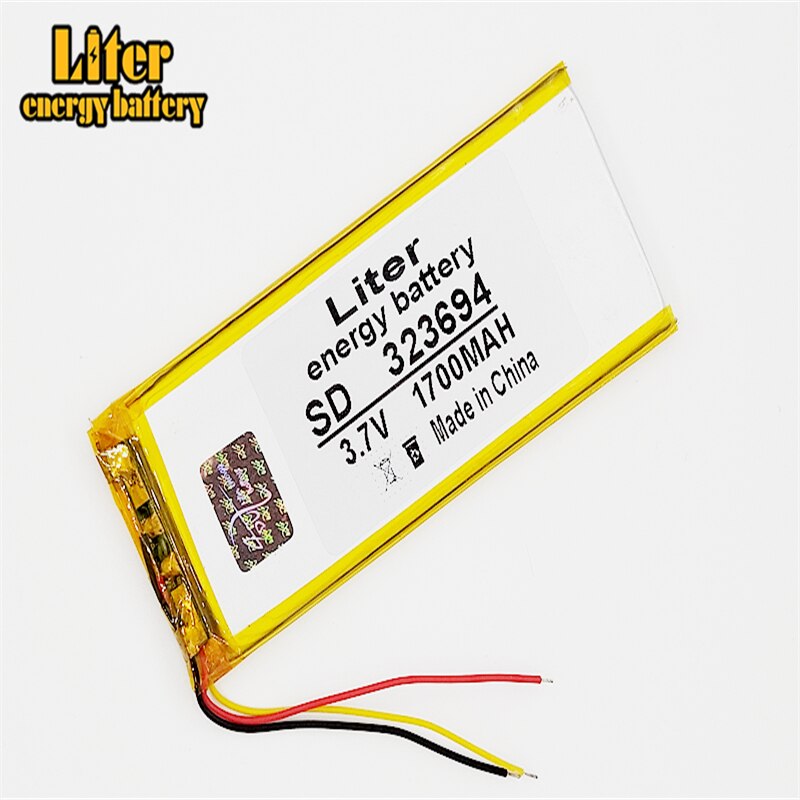 3 -draads 323694 3.7v 1700 mah batterij li-lion voor chinese kloon mtk telefoon goophone  i6 6s ip6