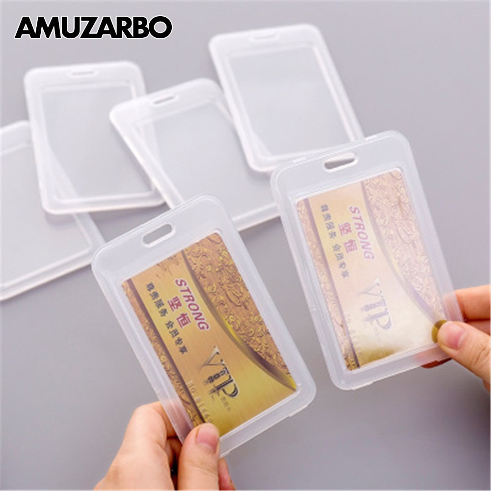 1 PCS Durable PVC ID Card Holders Dustproof Transparent Credit Card Protectors Business card Student Card Set