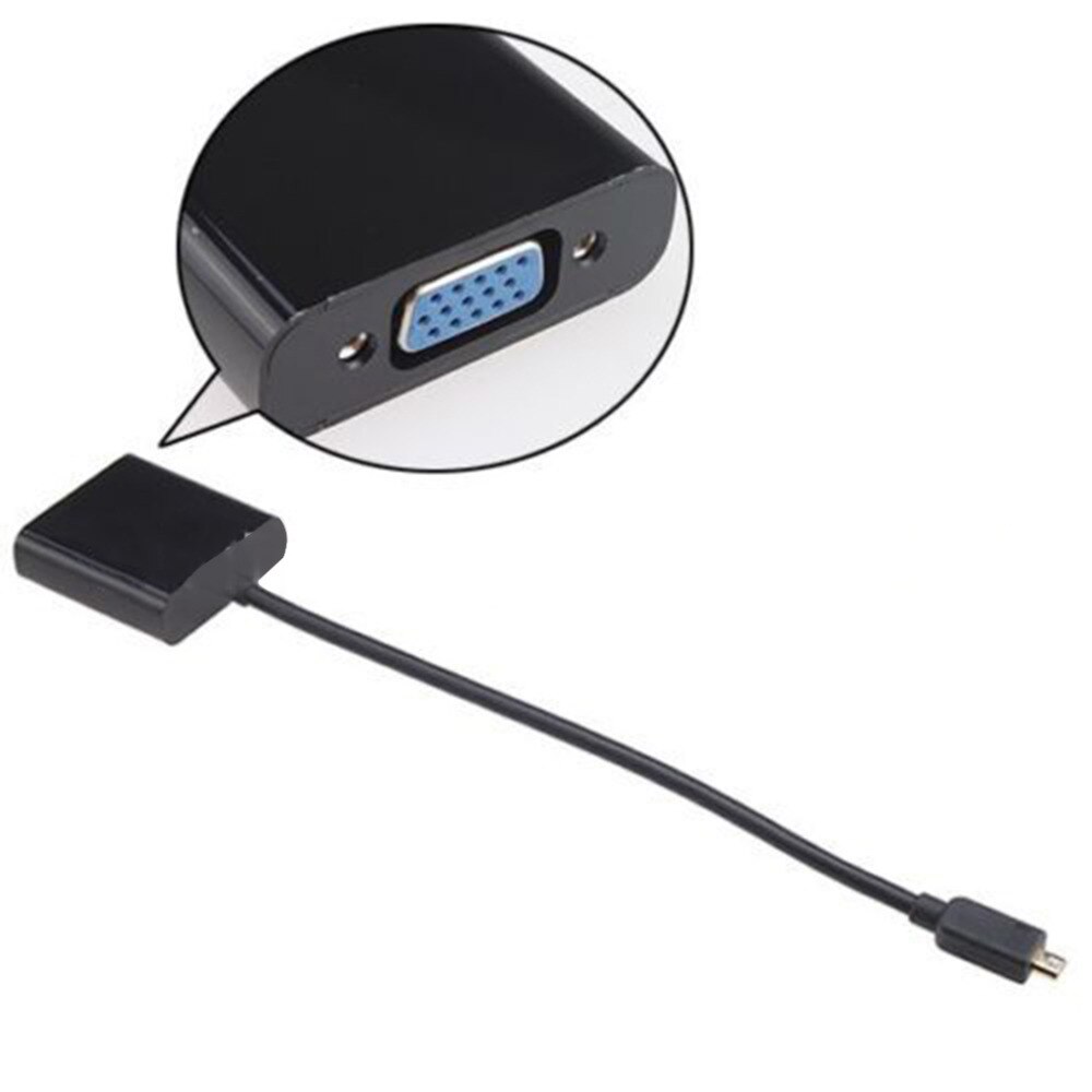 1080P Micro HDMI to VGA Female Video Cable Converter Adapter for PC Laptop Black Digital Adapter