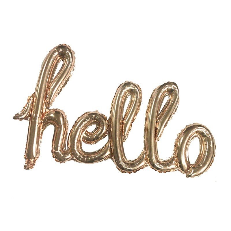Aluminum Film Balloon Conjoined Letters Hello Party Birthday Party Decoraciones Para Fiestas Globos De Baby Shower Decorations: Hello-RosePink